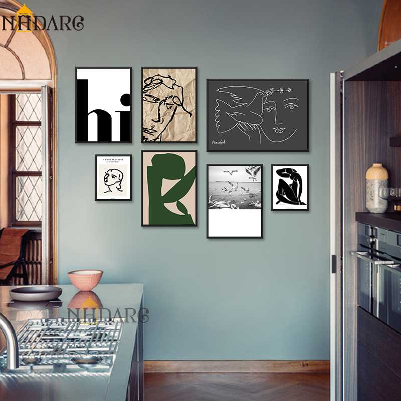 

NHDARC Canvas Printings Fashion Retro Posters And Prints Painting Abstract Portrait Quote Wall Art Picture for Home Decor