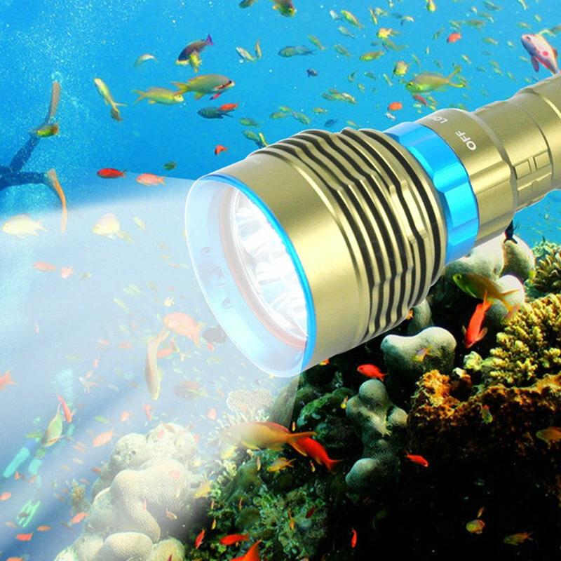 

Professional IPX8 Waterproof Powerful Super bright led Scuba Diving Diver Light LED Underwater Torch Lamp Lanterna
