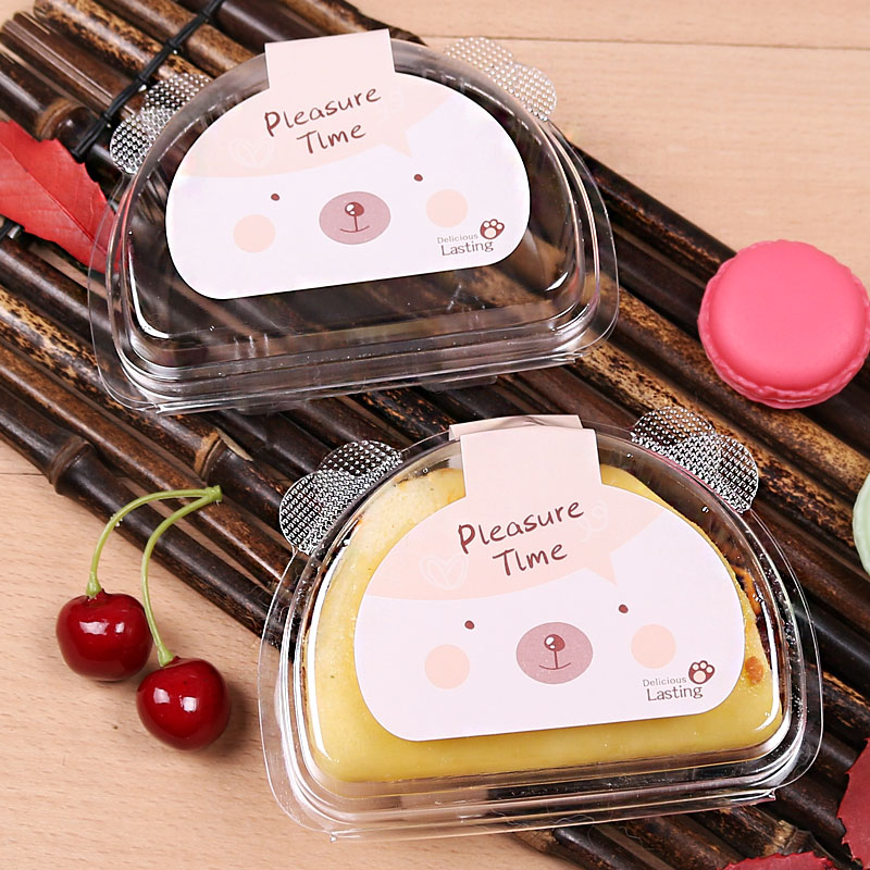 

50pcs Cartoon creative PET plastic transparent packaging box baking decoration birthday party favor cake dessert gift boxes