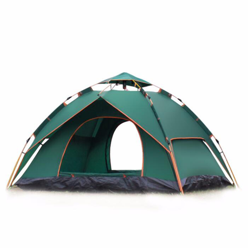 

3-4 Person Windbreak Camping Tent Dual Layer Waterproof Up Open Anti UV Tourist Tents For Outdoor Hiking Beach Travel Tienda