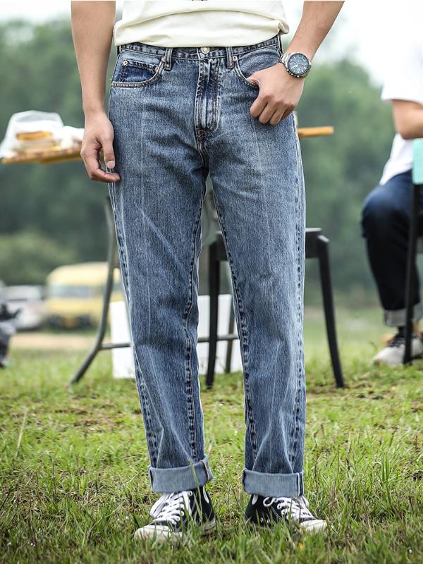 

Men's Jeans Men's PENCIL PANTS Pants Standard Micro Casual Red Ear Denim Jeans Retro Leggings High Quality, Blue jeans