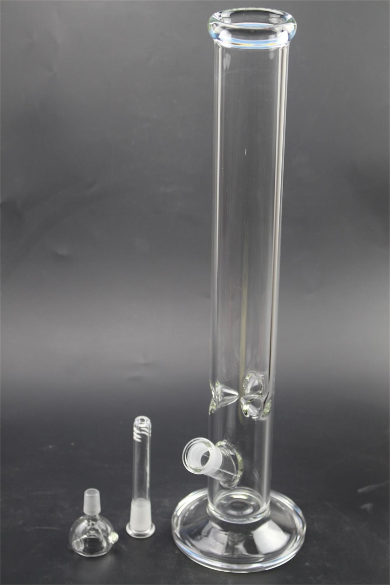 

18 Inch Clear glass bong straight tube oil dab rigs 18mm joint with bowl and downstem hookahs