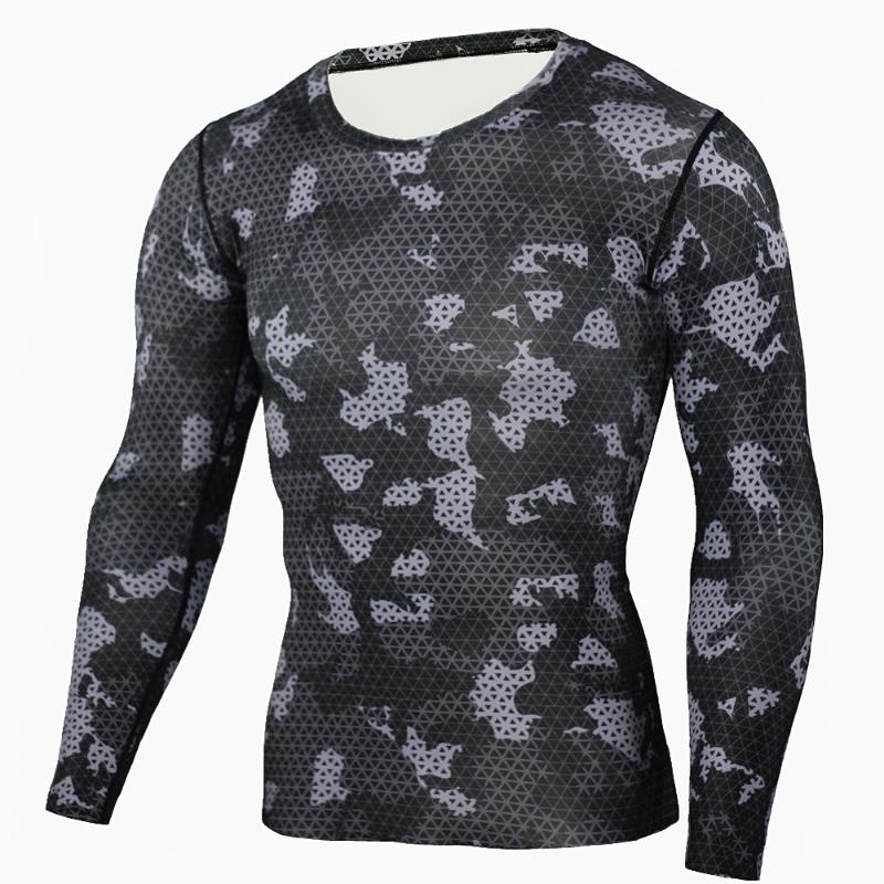 

New Men' Compression sports t-shirt Jogging Workout Male Gym Training Fitness Sports Clothing T-shirts Tops Leggings, Beige