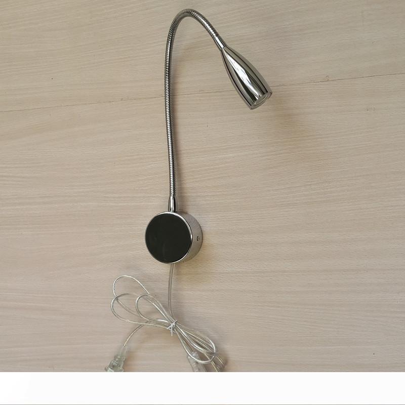 

Topoch Modern Plug in Wall Lamp Chrome Finish Button Switch on the Cords 6 Feet 3W LED 30Degree Beam Aluminum Arm Flexible AC100-240V