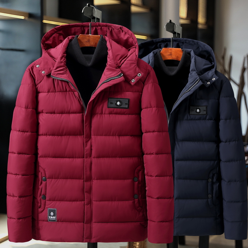 

Plus Size 9XL- Thick Padded Parka Men Winter Jacket New Fashion Hooded Coat Multi-pocket Warm Outerwear Male Casual Clothing, Black
