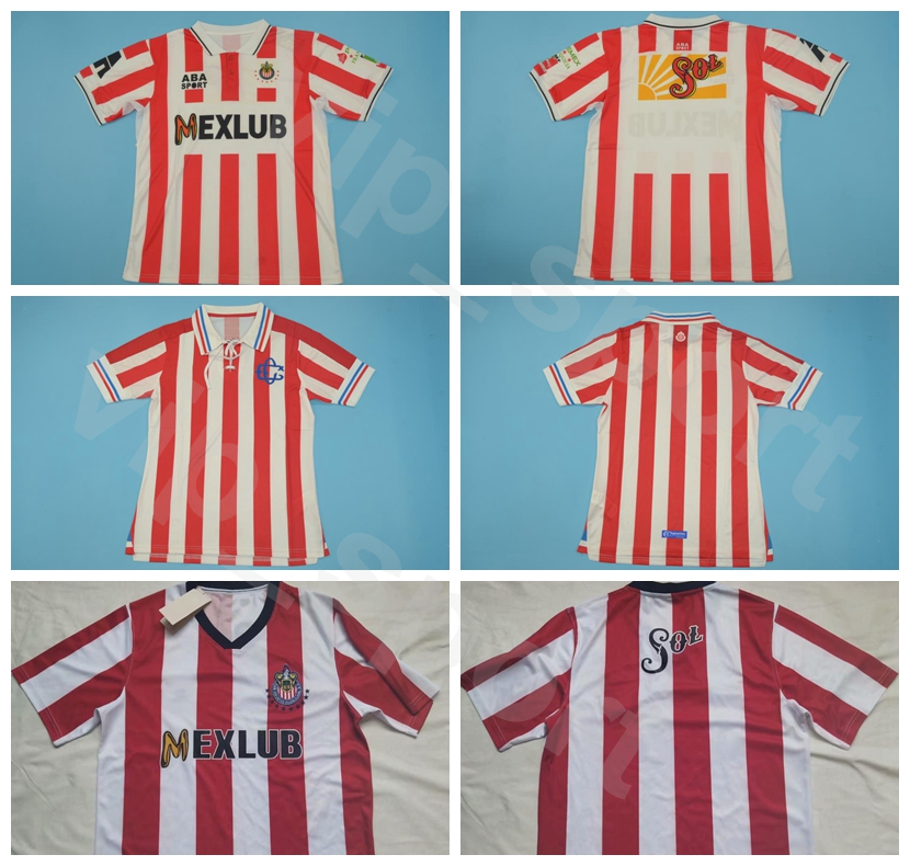 

1996 1997 Guadalajara Retro Soccer Jersey Vintage CD Chivas MEXICO Club Red Color Home Custom Name Number Football Shirt Kits Uniform