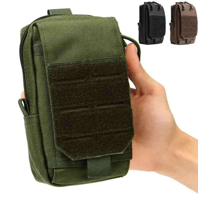 

Waterproof 1000D Nylon Army Tactical Molle Pouch Belt Waist Pack Bag kit Phone Pocket Wallet Pouch Purse, Black