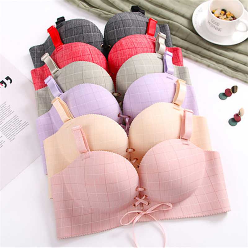 

Push Up bras Sexy seamless Freedom women's underwear Wire Free Female bralette beauty back lingerie Ladies Brassiere, Beige