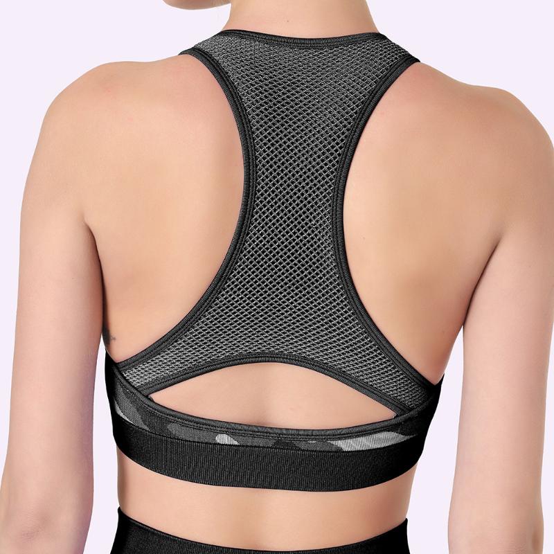 

Mindstream Seamless Yoga Bra High Stretch Sports Bra for Women Breathable Active Wear Bodybuilding Sportswear Push Up Sports, Black