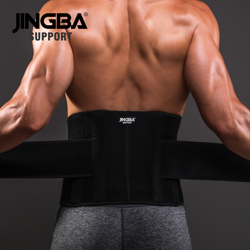 

JINGBA SUPPORT Weightlifting Back Support bar Protective gear Sport waist belt Neoprene waist trimmer fitness sweat belt, Black 20cmx100cm