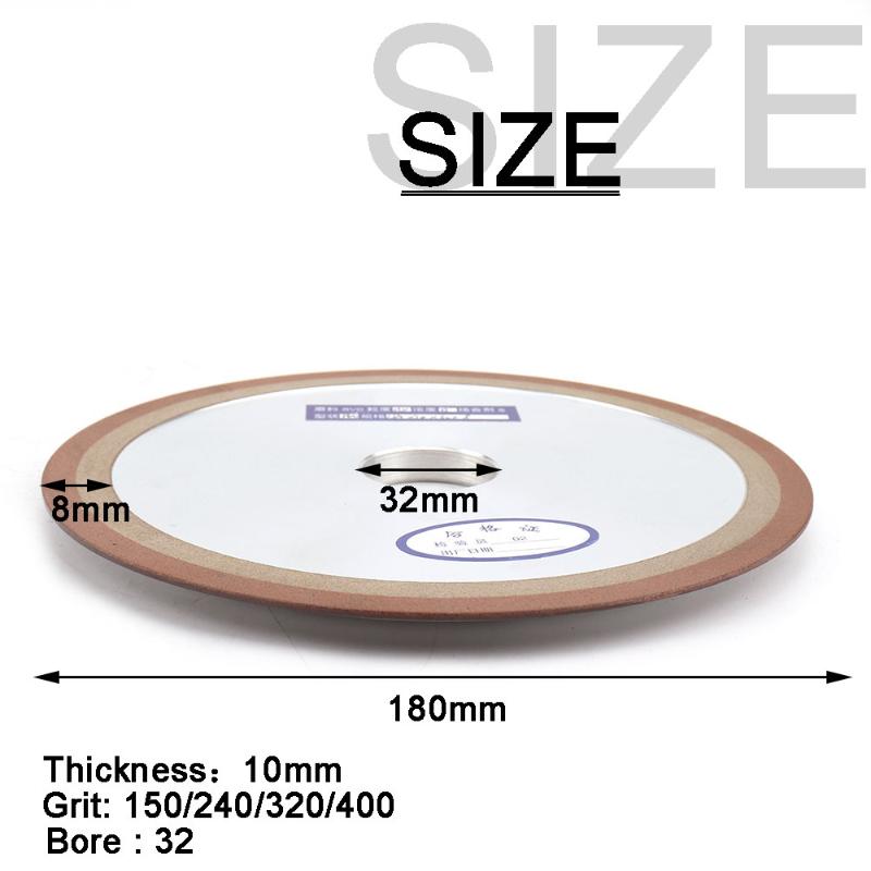 

7'' 180mm Resin Diamond Grinding Disc Carbide Metal Cutter Grinder Bore 32mm For Tungsten Steel Milling Cutter Sharpener