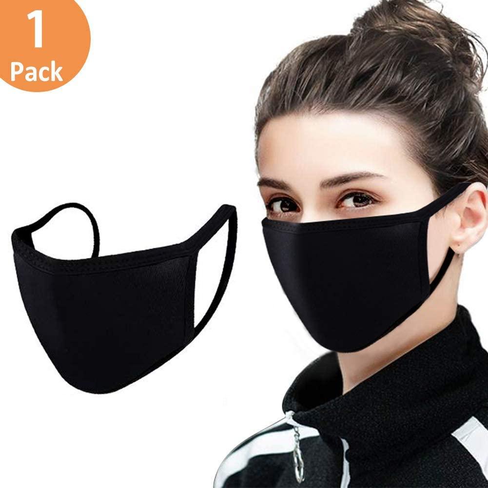 

Anti Dust Face Mask,Black Cotton Mouth Mask Muffle Mask for Cycling Camping Travel, Cotton Washable Reusable Cloth Masks