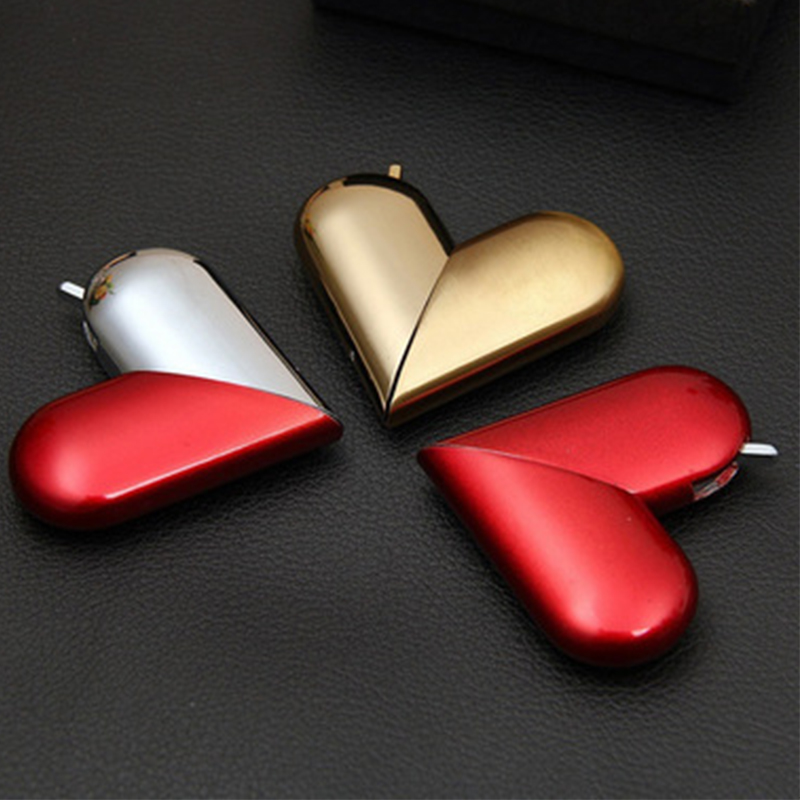 

Creative Gas Lighter Heart-shaped Folding Rotary Flame Lighter Refillable Smoking Accessory Gift For Women