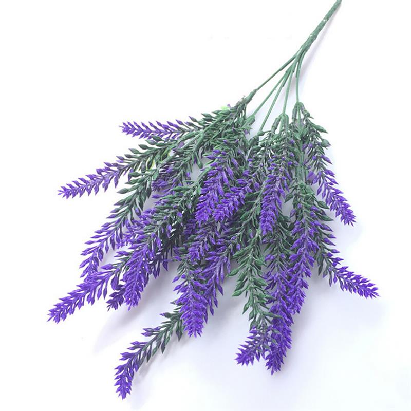 

1 Bouquet Plastic Flower Romantic Provence 5 Colors Artificial Flower Lavender home Decoration Wedding Party Garden Decor, Pink