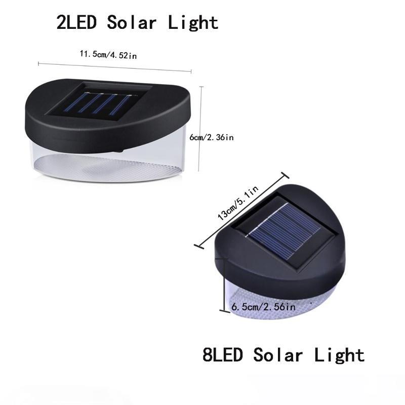 

LED Solar Fence Wall Lamp Solar Power LED Porch Light 2Leds 8LEDs Garden Lights for Outdoor Landscape Lawn Gutter