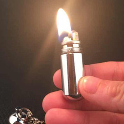 New Portable Kerosene Lighter Key Chain Capsule Gasoline Flint Inflated Keychain Oil Lighter Grinding Wheel Petrol-image-560292895