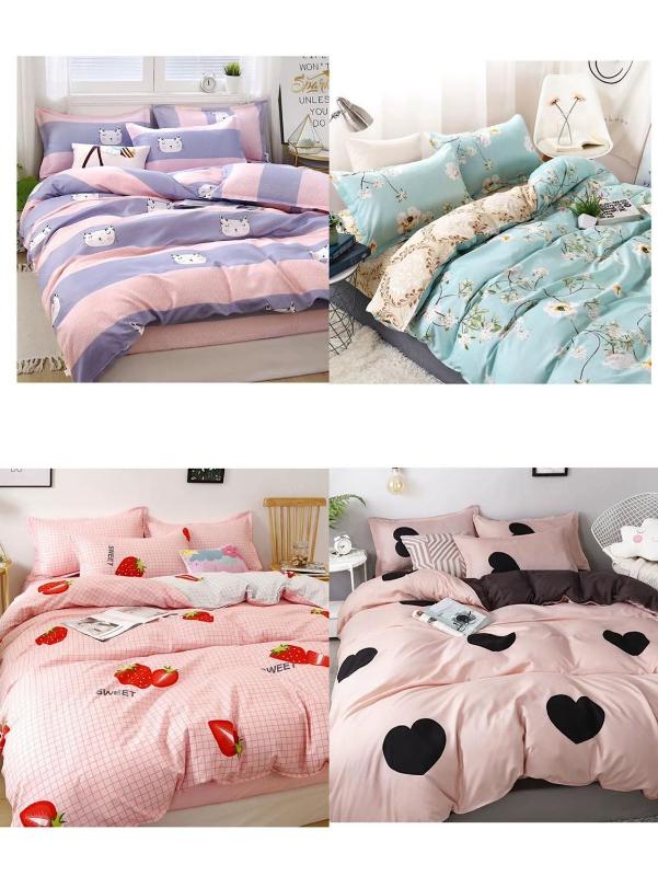 

Double-sided Usable Bedding Set Home Bedding Set 4pcs High Quality Cute Pattern Machine Washable, 011