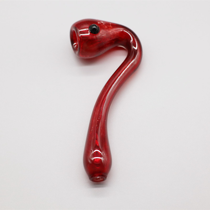 

red sherlock pyrex tobacco pipe glass hand pipe dab rig smoking pipes glass spoon pipes 5.5"