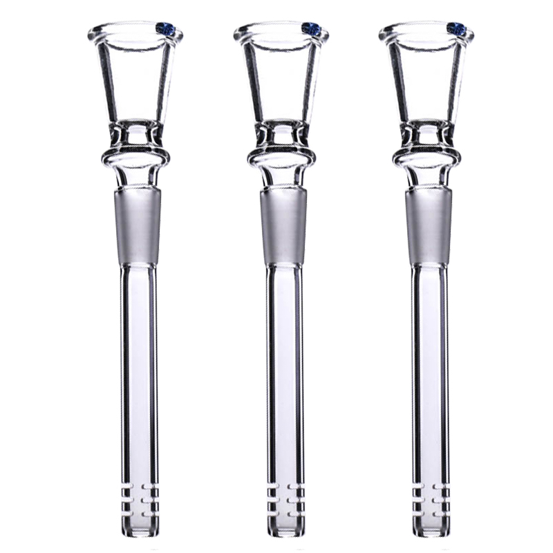 

Smoking accessories Humanized Design Glass Downstem 14mm Male Bowl-free stem clear Downstemswith Diffuse Cuts Two Size Alternative Retail