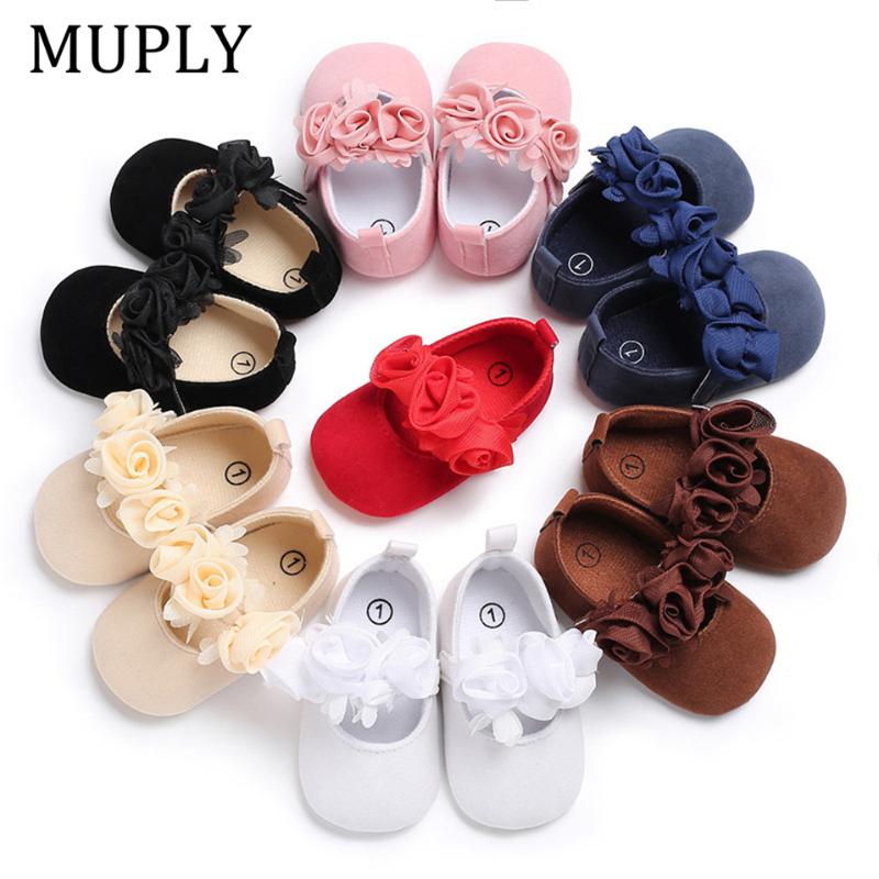

Cute Floral Baby Shoes For Newborn Infant Toddler Girl Princess Shoes Soft Sole Prewalker Anti-slip Baby -18M, White