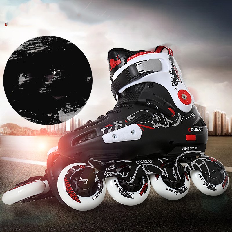 

Wholesale roller skates adult male and female college students roller skates straight beginners flat shoes, Beige