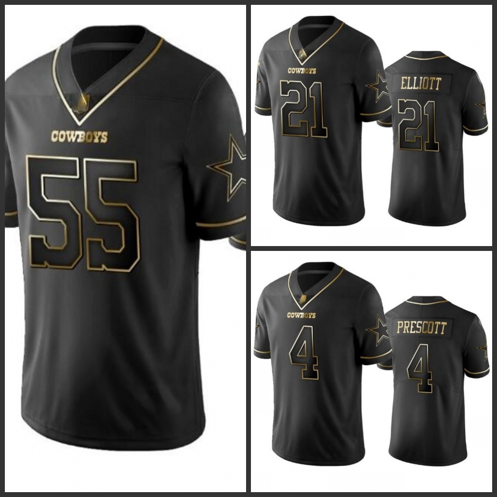 

Dallas Cowboys Men #4 Dak Prescott 21 Ezekiel Elliott Black Gold Women Youth Stitched NFL Vapor Untouchable Limited Jersey, Black;red