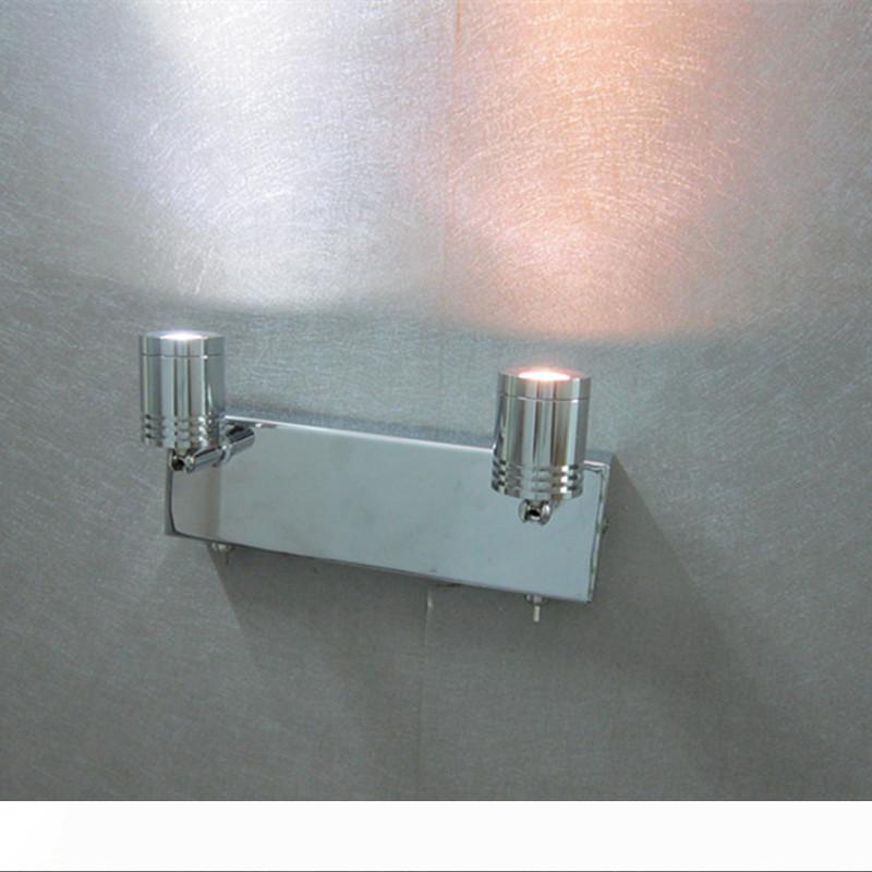 

Topoch Wall Light Over Bed with Twin Switches Chrome Finish 2x3Watt LED Working Independent Adjustable Head Narrow Beam for Reading