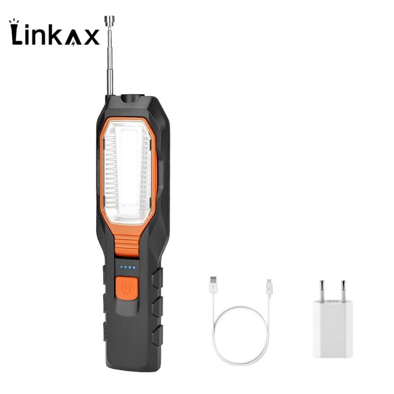 

Rechargeable LED Work Light Inspection Lamp Hand Torch USB With Battery Magnet Pick Tools Phone Charging Function
