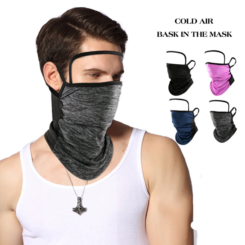 

Sun Prevent Ear Hanger Half Face Mask Breathable Bandana Neck Cover Scarf Outdoor Hiking Cycling Headwear Scarf With Eye Shiled, Nv