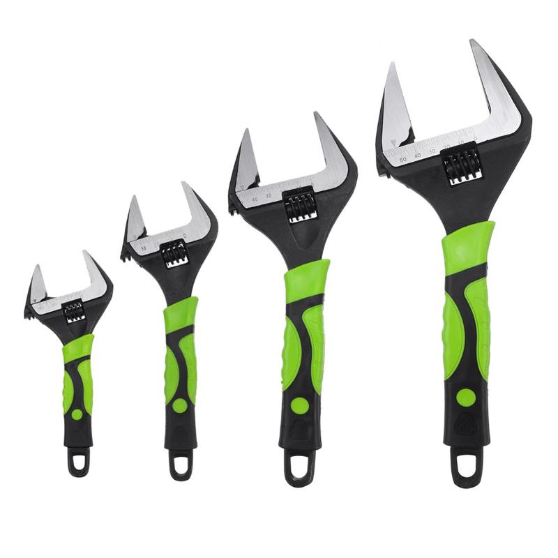 

6" 8" 10" 12"Adjustable Wrench Spanner Pipe Tool 60mm Openning Capacity Extra Wide Jaw Mini Nut Keys Repair Tool Wrench