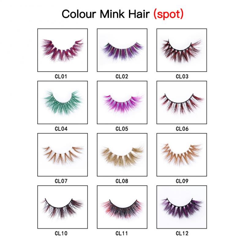 

12 Colors Rainbow Eyelash Extension Color False Fake Mink Lashes Eyelashes False Eyelash Pestañas Postizas Faux Cils Maquillaje