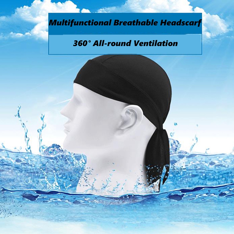 

Cooling Helmet Liner - Do Rag/Dew Rag Cap Beanie for Men - Pirate Hat Bandana & Motorcycle Head Wrap, Black