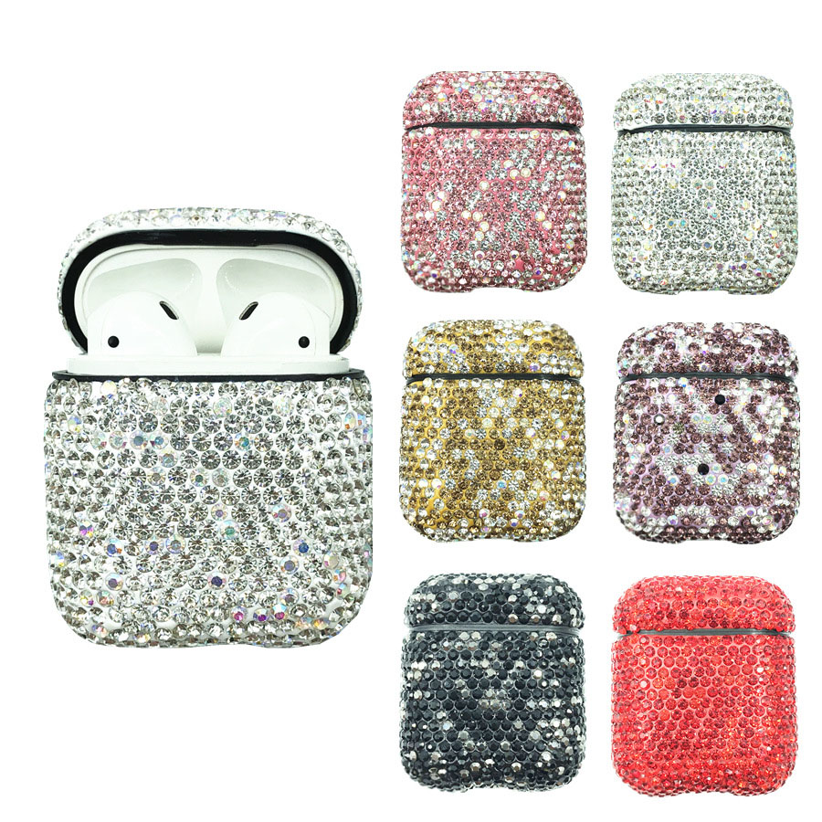 

Luxury Rhinestone Diamond Earphone Protection Case for Airpods 1 2 airpods Pro Bing Earphone Hard bags