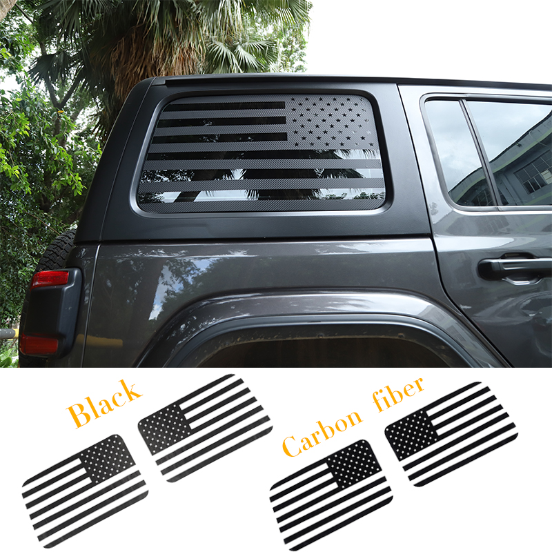 

Car Rear Window Sticker US Flay 4Door Personalized Sticker For Jeep Wrangler JL 2018+ Exterior Accessories, Black