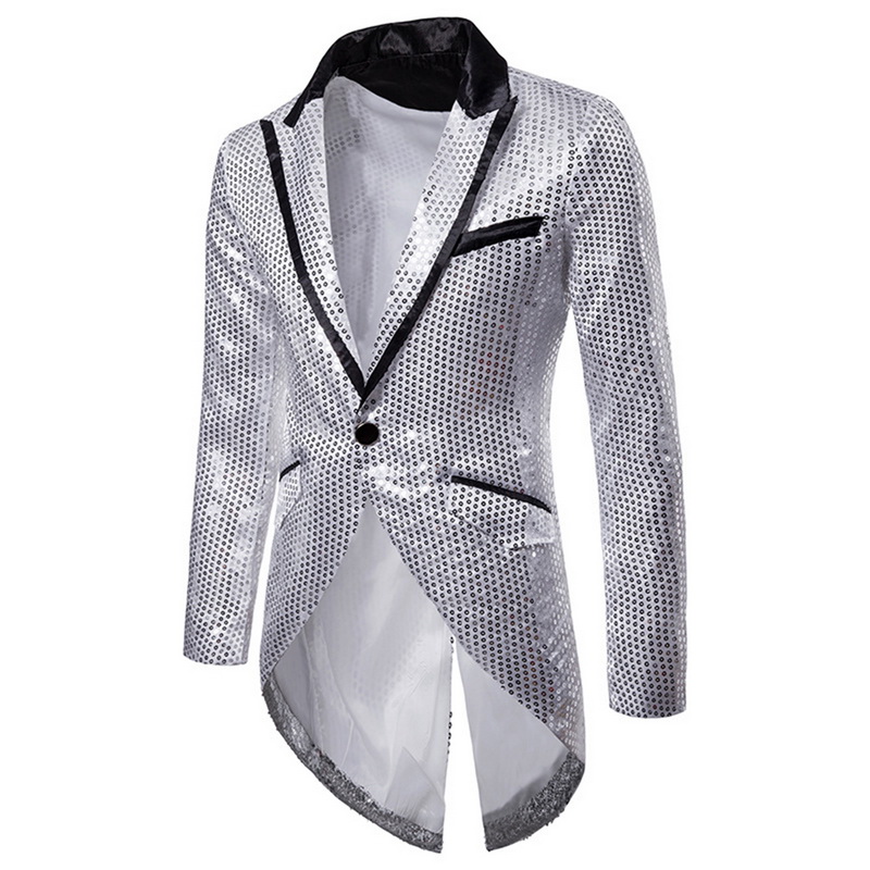 

Stylish Men' Casual Slim Fit Formal One Button Suit Blazer Coat Jacket Tops, Black