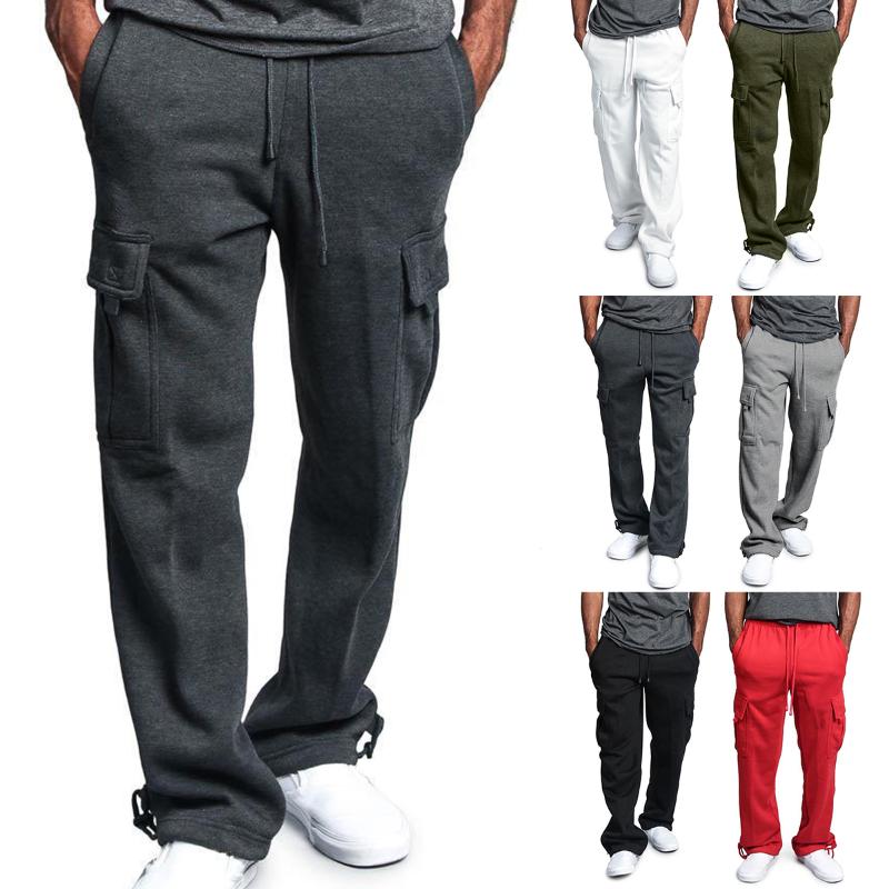 

Free Shipping Men Casual Loose Running Pants Sports Workout Fitness Drawstring Trousers Joggers Pants Sportswear Plus Size -4XL, White