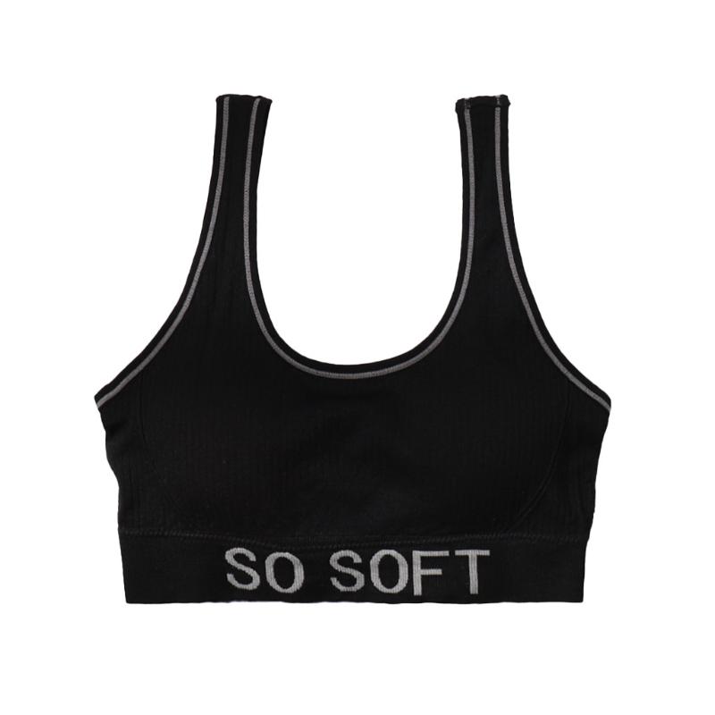 

Women's Seamless Sports Bras Lace Bra Solid Color Cover Bra Fitness Running Yoga Gym Crop Tops Push Up Tank Sportswear Vest, Black