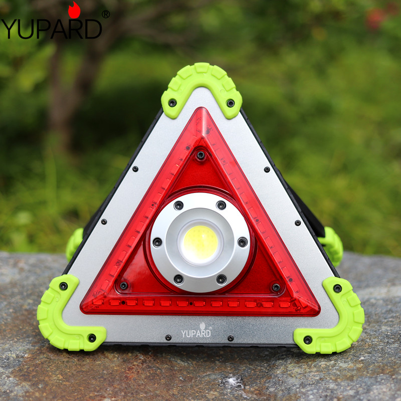 

COB LED USB Rechargeable Triangle Warning Led Floodlight Car Repairing Work Lamp 18650 Handle PortableSearchlight