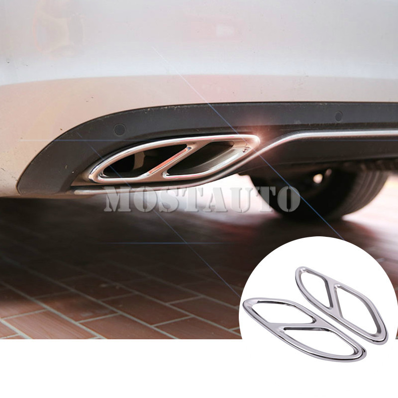 

For Benz C Class W205 S205 Rear Exhaust Muffler Tail Pipe Cover 2014-2018 2pcs