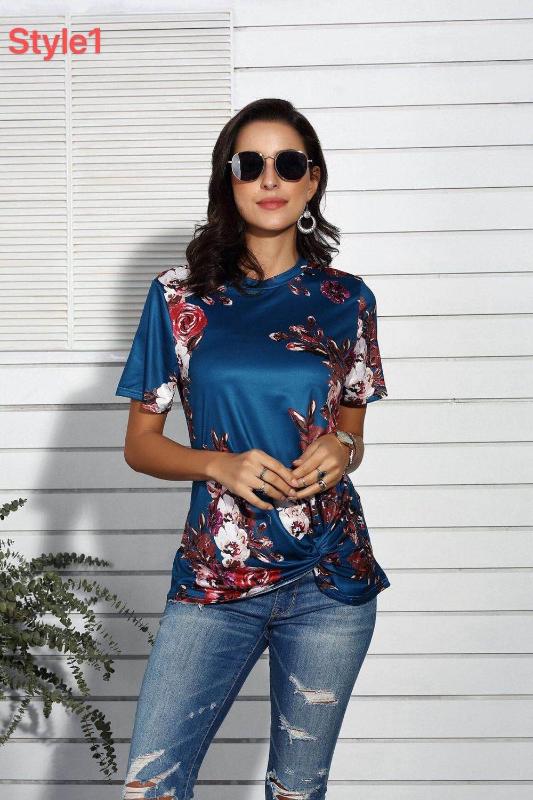 

Blouse shirt new style Fashion for sale in 2020, short sleeves for flower printing.The material is soft and silky, Style1