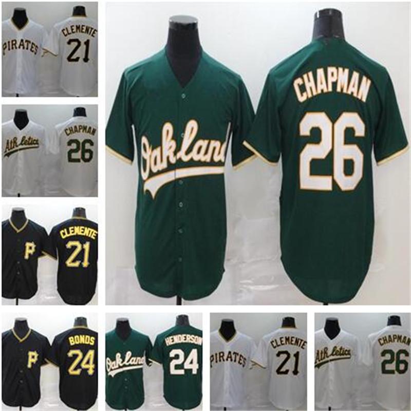 

2020 Men Women kids 21 Roberto Clemente 24 Barry Bonds new Basebal 24 Rickey Henderson Jersey Stitched 26 Matt Chapman Baseball Jerseys, As shown in illustration