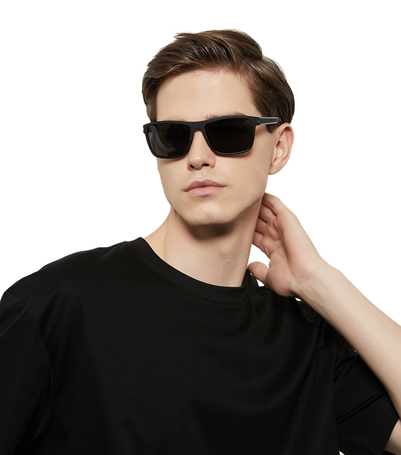 

Men's polarized sunglasses spring leg elastic black temperament square Sunglasses Men Retro Sunglass Candy Color Eyewears 76099