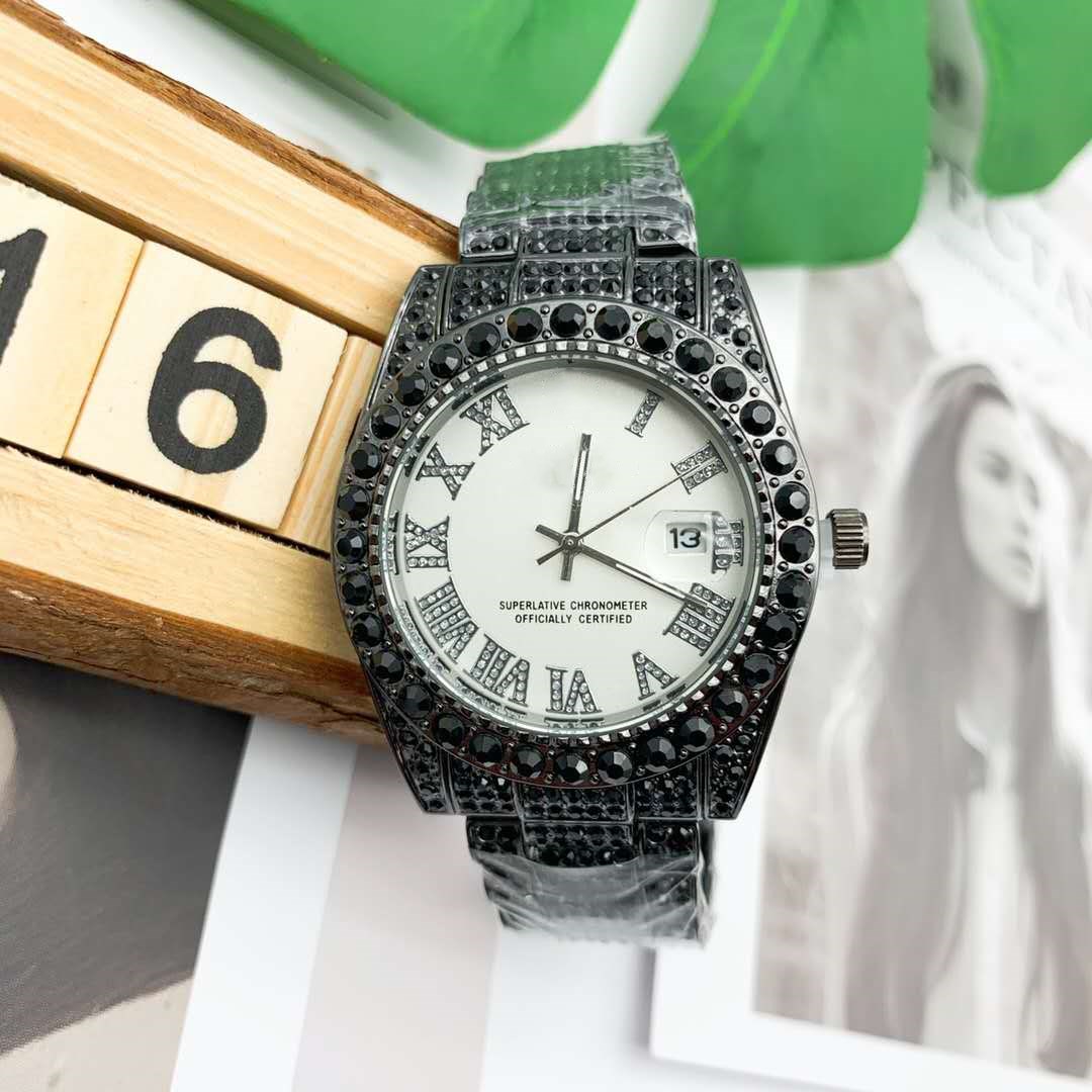 2020 Three needle series luxury mens watches Roman numeral dial Quartz Watch designer watches Diamond bezel ROLE Brand Fashion accessories-image-566504507