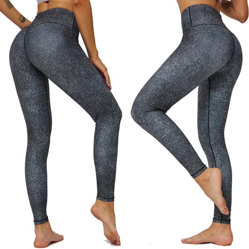 

2020 Women' Yoga Pants Printing Pocket Fitness Running Exercise Trousers Push Up Cultivate Oneself Ninth Seamless Hips legging, Black