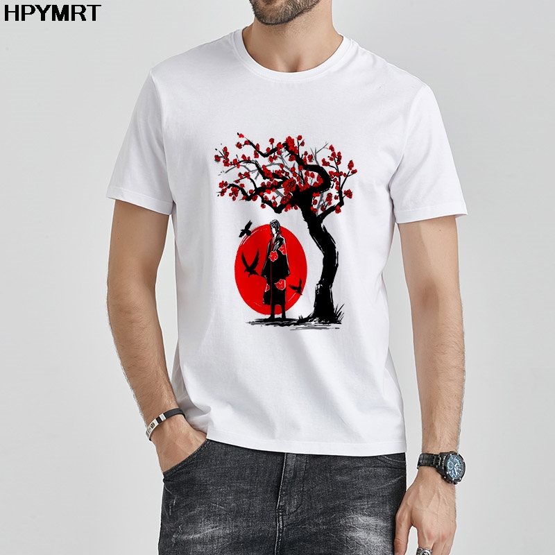 

2020 Naruto Uchiha Sasuke Itachi Tshirt Harajuku Streetwear Print Fashion Wind O-Neck Men' T-shirt Casual Clothes T shirt Tops, White