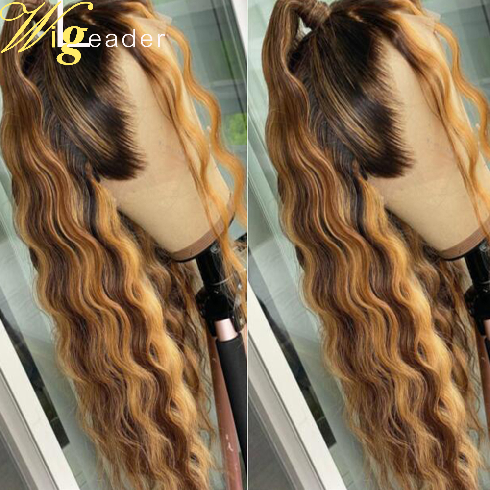 

Wigleader Preplucked Human Hair Lace Front Wigs Deep Parting Lace Frontal Wigs Remy Hair Wigs With Baby Hair, Ombre color