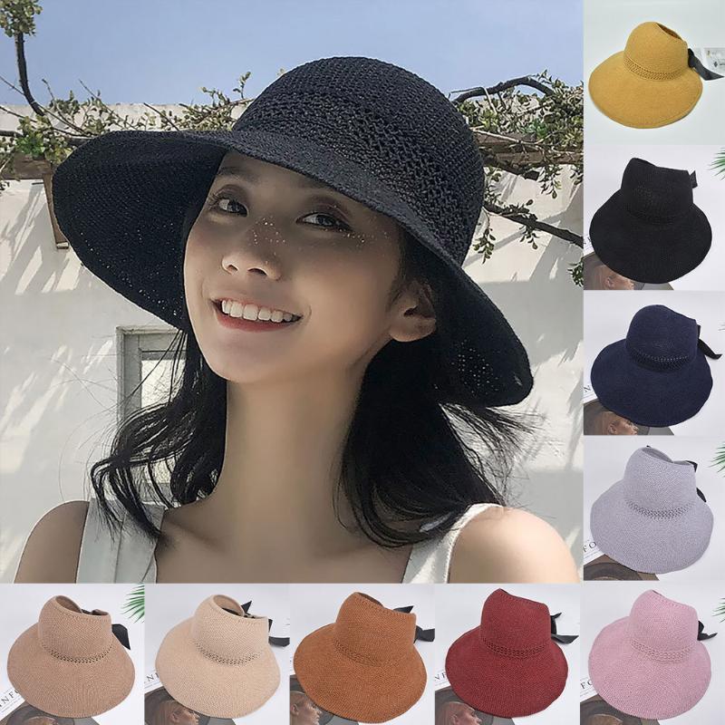 

Women Ladies Summer Hat Floppy Beach Sunscreen Cycling Adjustable Cap Straw Hat, Navy