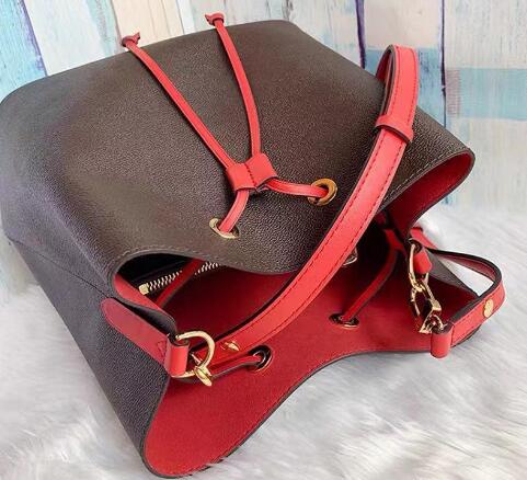 

Wholesale Drawstring for women leather fashion shoulder bag classic Tote for lady handbags presbyopic shopping bag purse messenger bag, Red