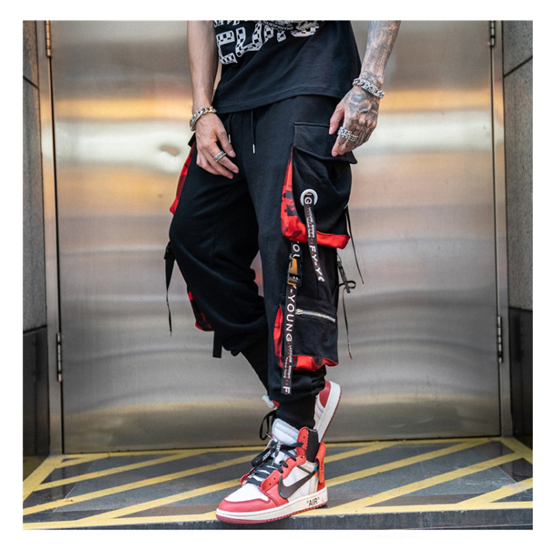 

Men Black Joggers Pants Summer 2020 Mens Hip hop Big Pockets Cargo Pants Male Spring Streetwear Overalls Sweatpants Harem Pant