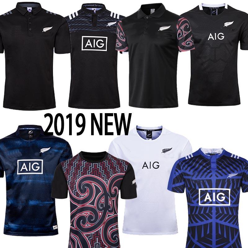 

maori rugby jersey 2019 2020 Noruega World Cup KIWIS 19 20 World Cup Short sleeve training suit rugby shirt size S-5XL cheap, Black;gray